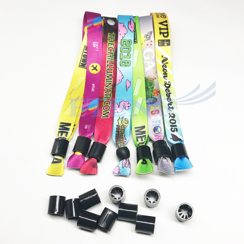 Customized Logo Thermal Transfer Event Wrist Bands Polyester Wristband 