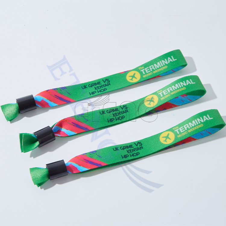 Customized Logo Thermal Transfer Event Wrist Bands Polyester Wristband 