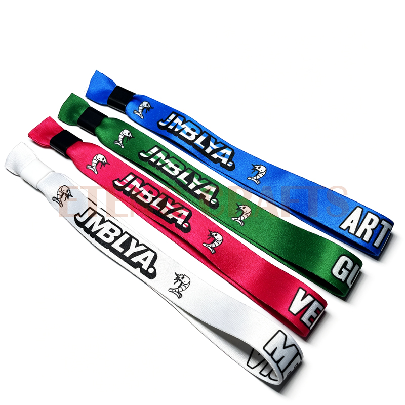 Promotion Security Party Bracelet Wrist Band Custom CMYK Fabric Wristband for Events