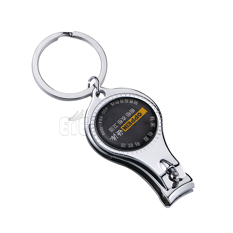Cheap Custom Gifts Nail Clippers Key Chain Printing Logo Key Ring With Bottle Opener Nail Clipper