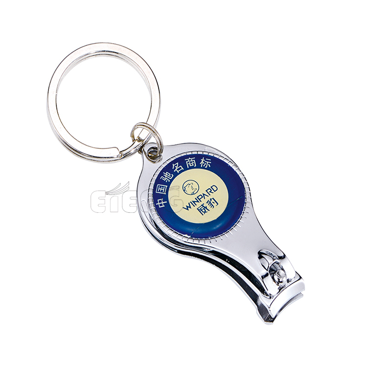 Cheap Custom Gifts Nail Clippers Key Chain Printing Logo Key Ring With Bottle Opener Nail Clipper
