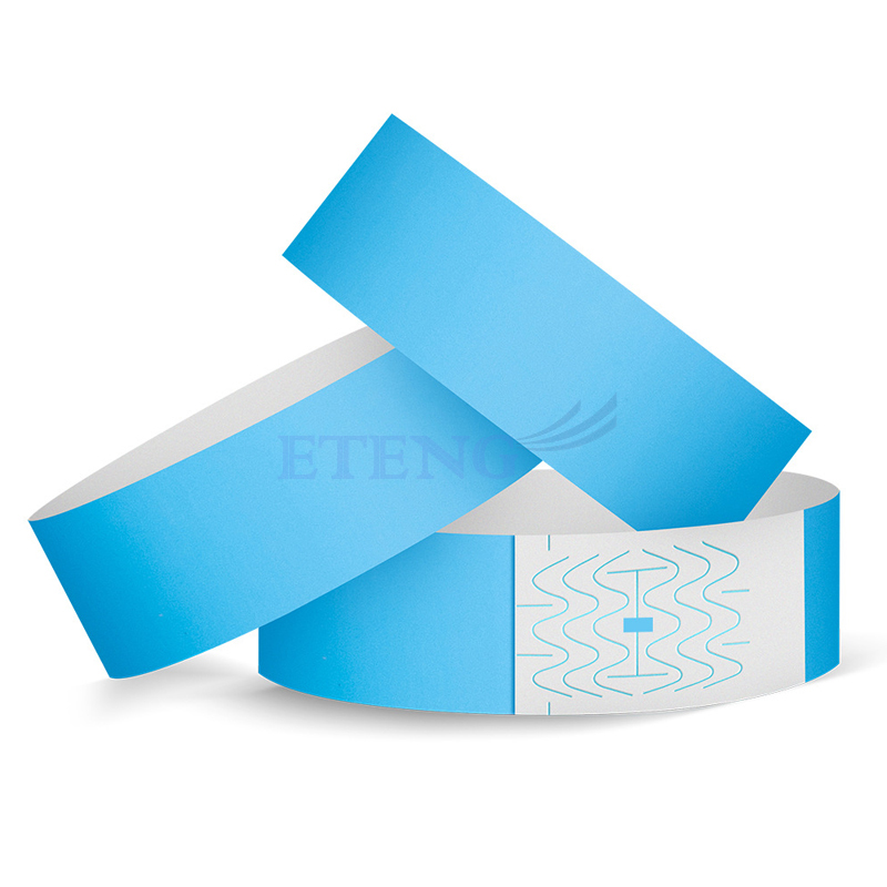 Promotion Custom Waterproof Ticket Paper Wristbands Print Serial Numbers  Neon Tyvek Wrist Band