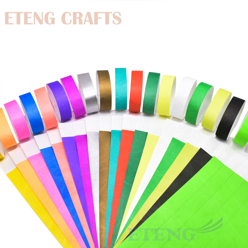 Promotion Custom Printed Logo Wristbands Event Ticket Waterproof Adhesive Tyvek Paper Wrist Band