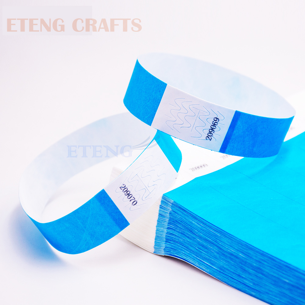 Promotion Custom Printed Logo Wristbands Event Ticket Waterproof Adhesive Tyvek Paper Wrist Band